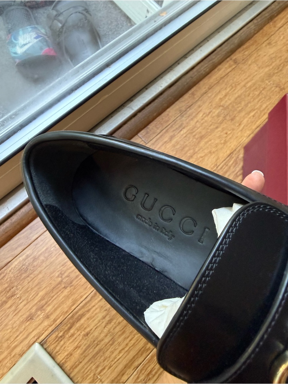 Gucci Black Leather Platform Loafers with Gold GG Hardware - Picture 6 of 14